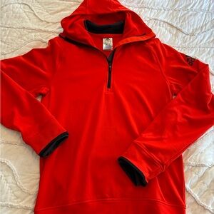 Adidas Climaheat Red Half Zip Hooded Pullover S